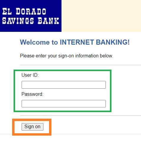 El Dorado Savings Bank login