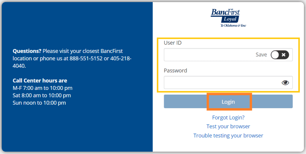 BancFirst Bank Login