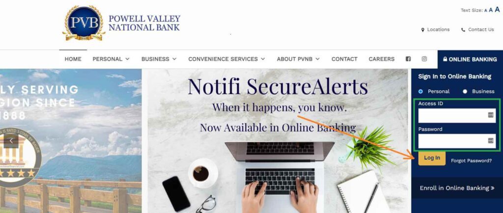 Powell Valley National Bank login